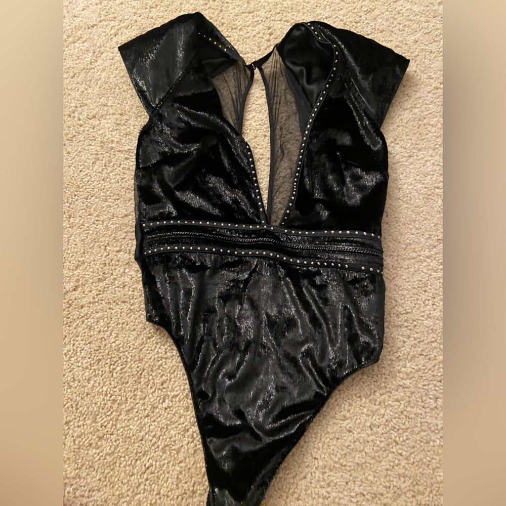 Victoria's Secret Black Mesh Bodysuit